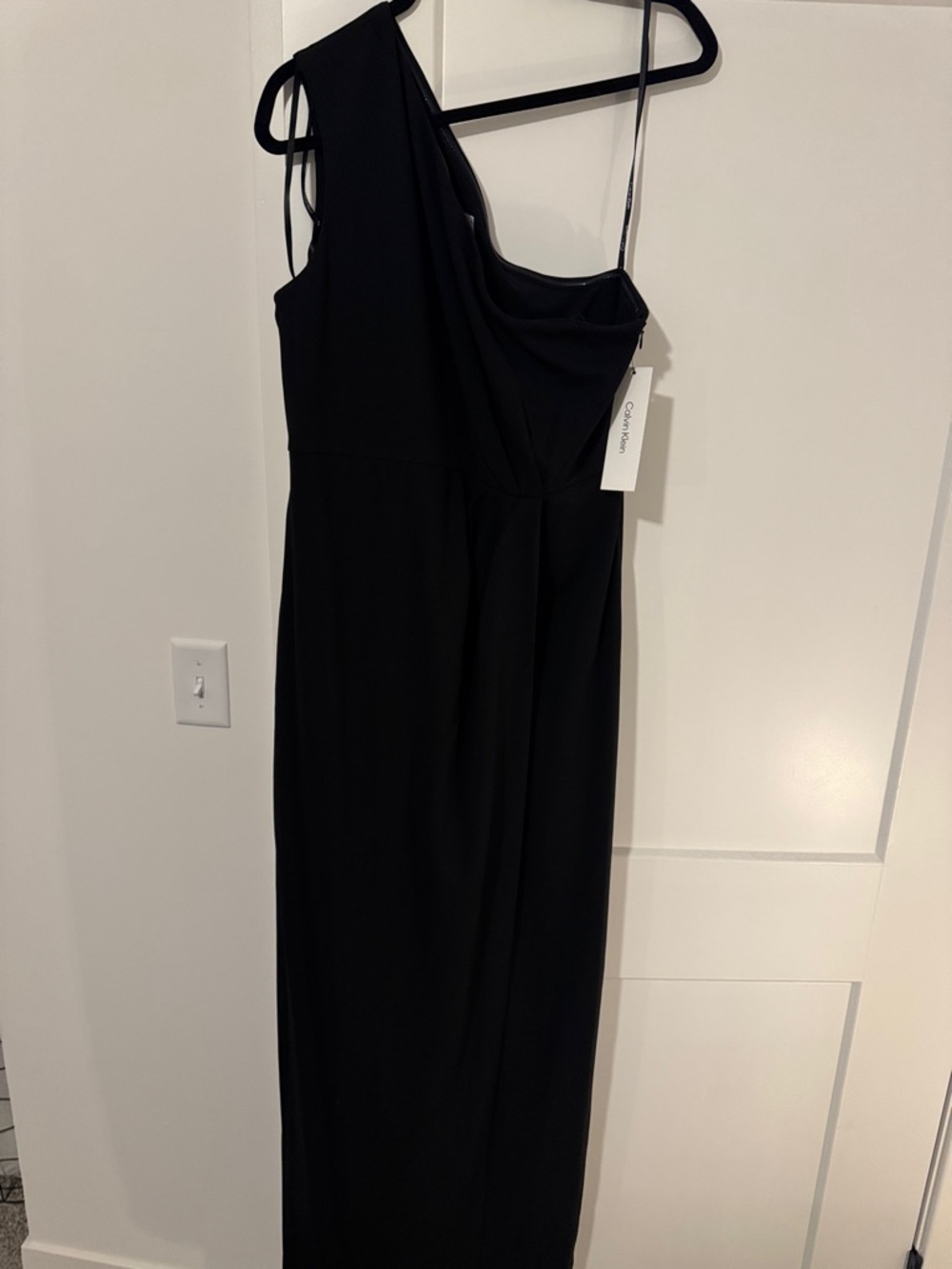 Calvin Klein Black One-Shoulder Maxi Dress